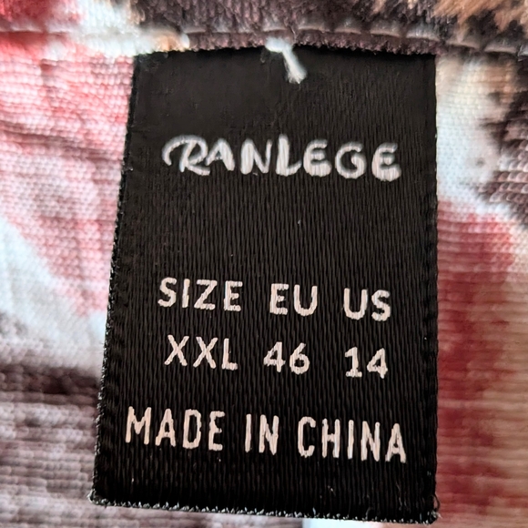 LINEN Stylish Women's Abstract Print Knee Length Dress. NWOT Size 14 - Picture 3 of 5